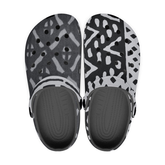 LION OF JUDAH "100" Black-base AOP Clogs Top