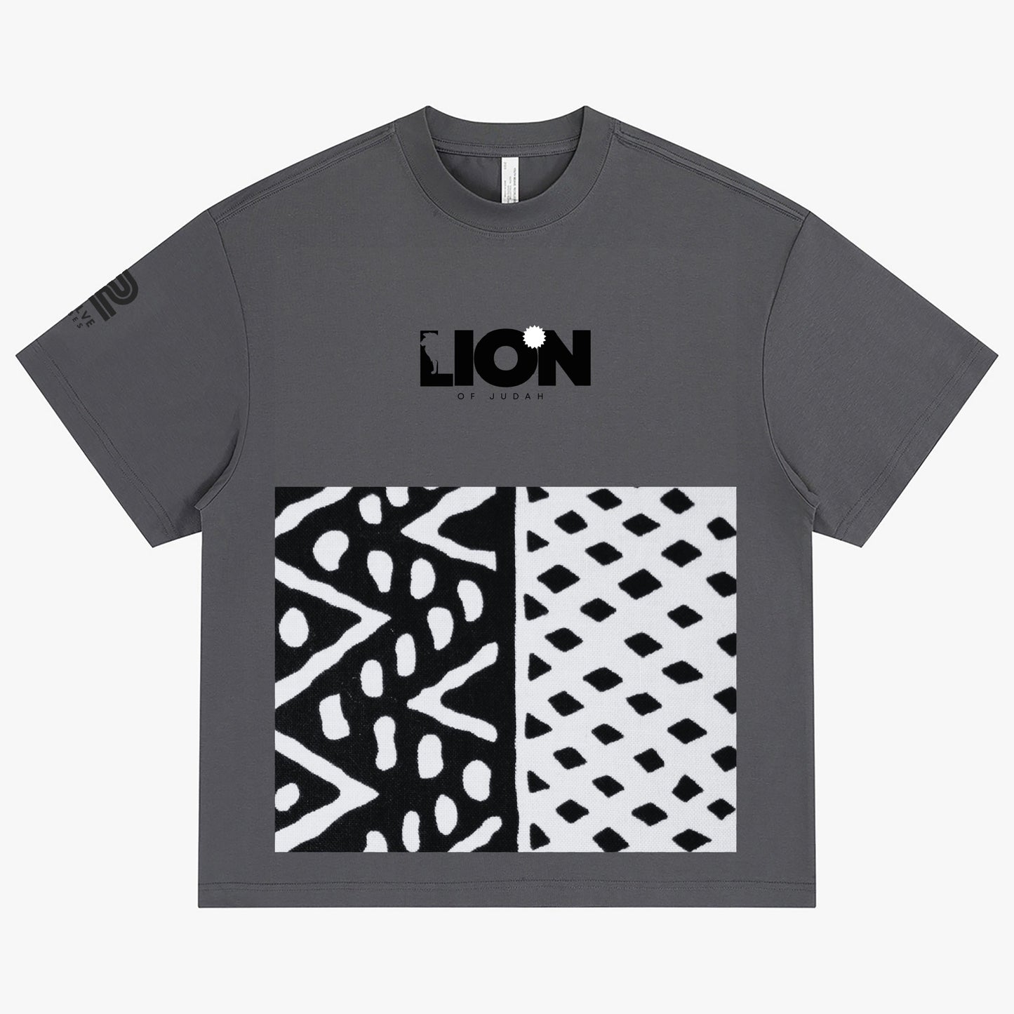 LION OF JUDAH "10" Crew-Neck Oversize T-shirt Grey Front