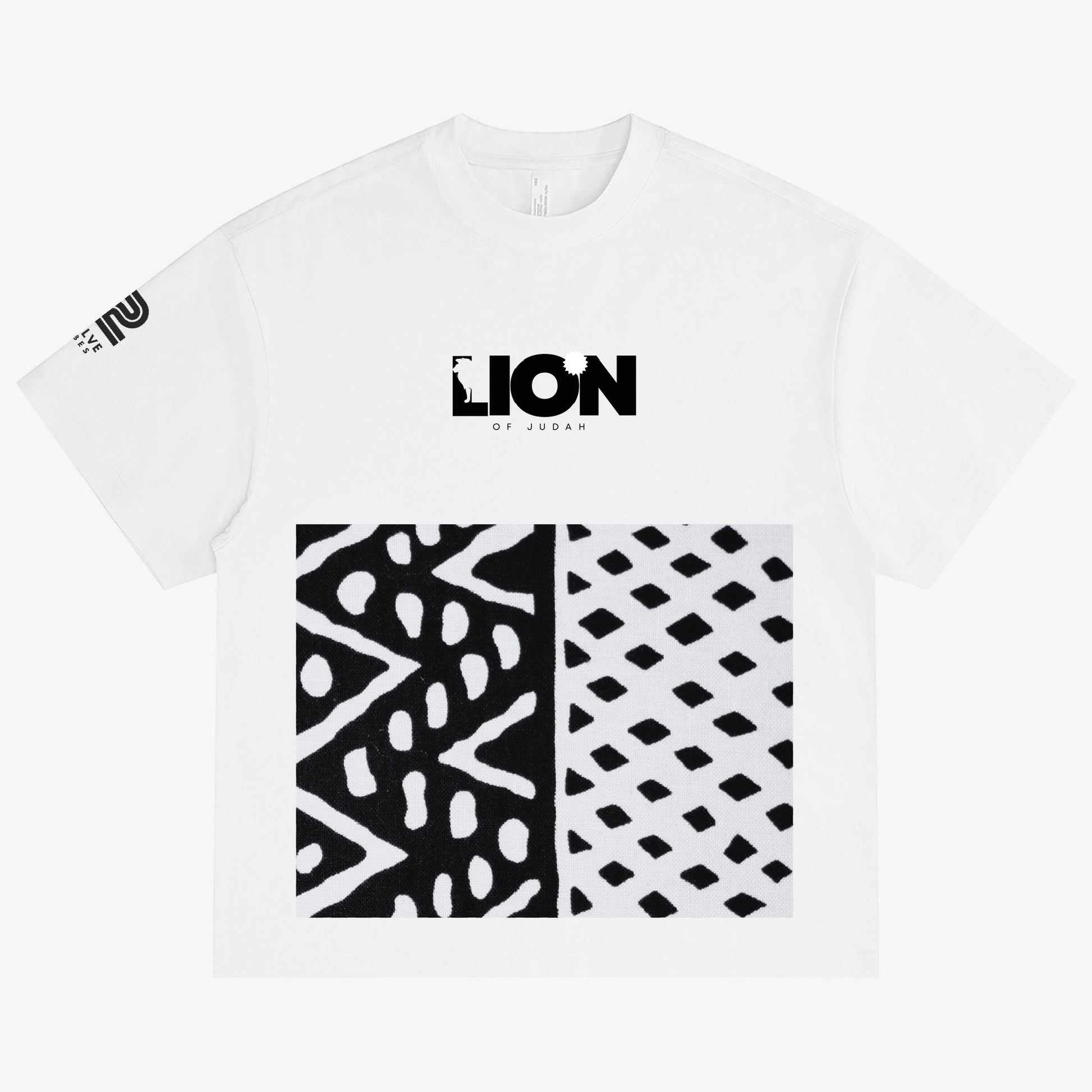 LION OF JUDAH "10" Crew-Neck Oversize T-shirt White Front