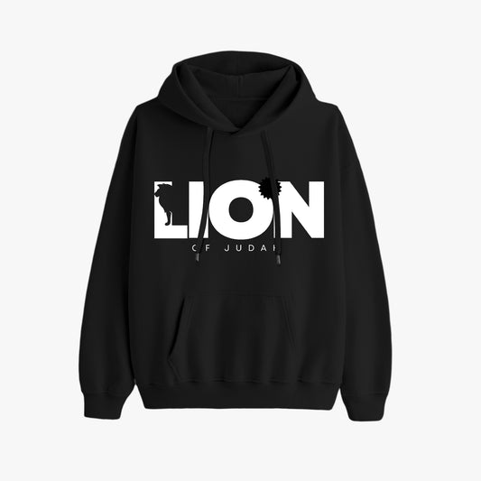 Lion Of Judah Black Premium Pullover Hoodie Front