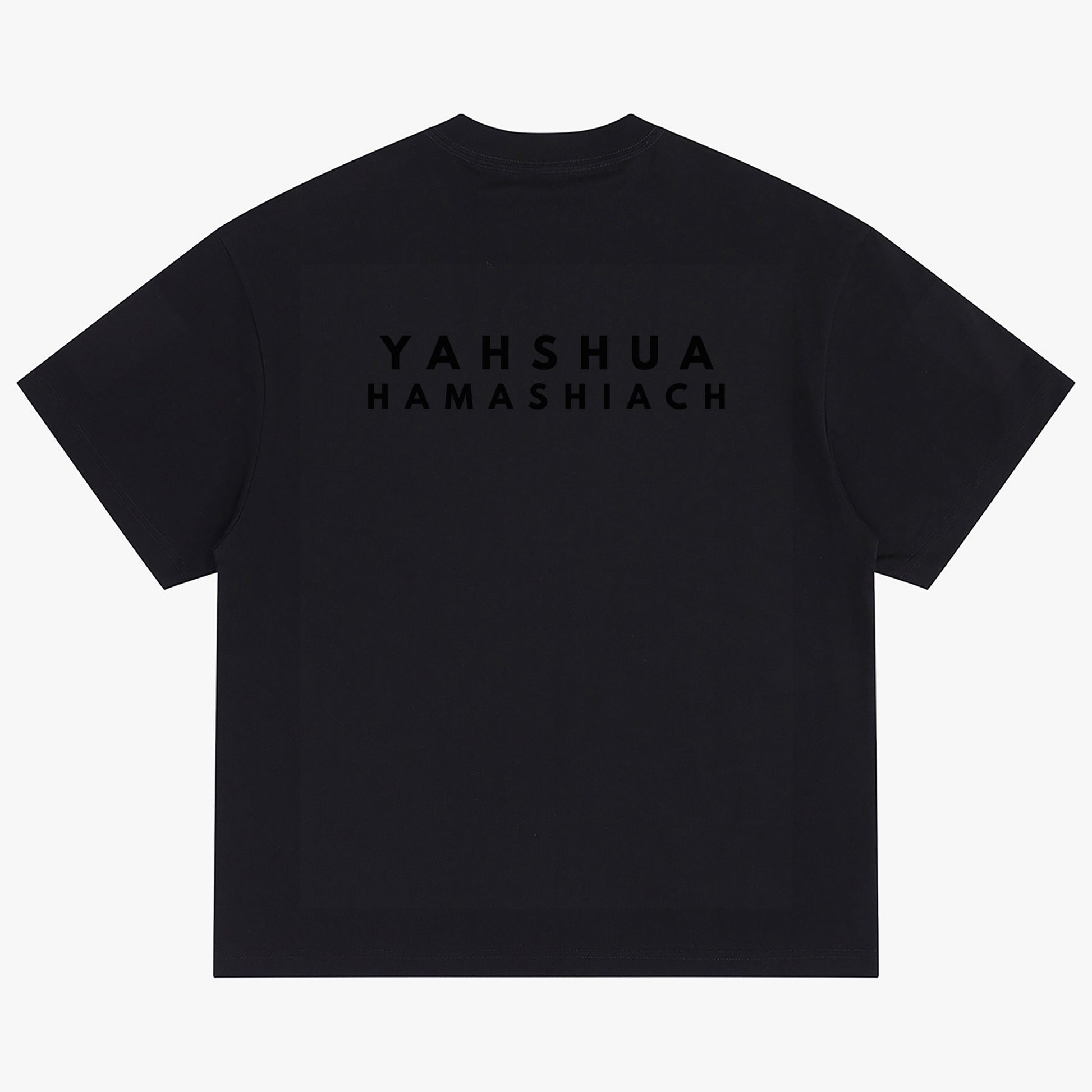 YAHSHUA HAMASHIACH "Ascension" Crew-Neck Oversize T-shirt Black Back