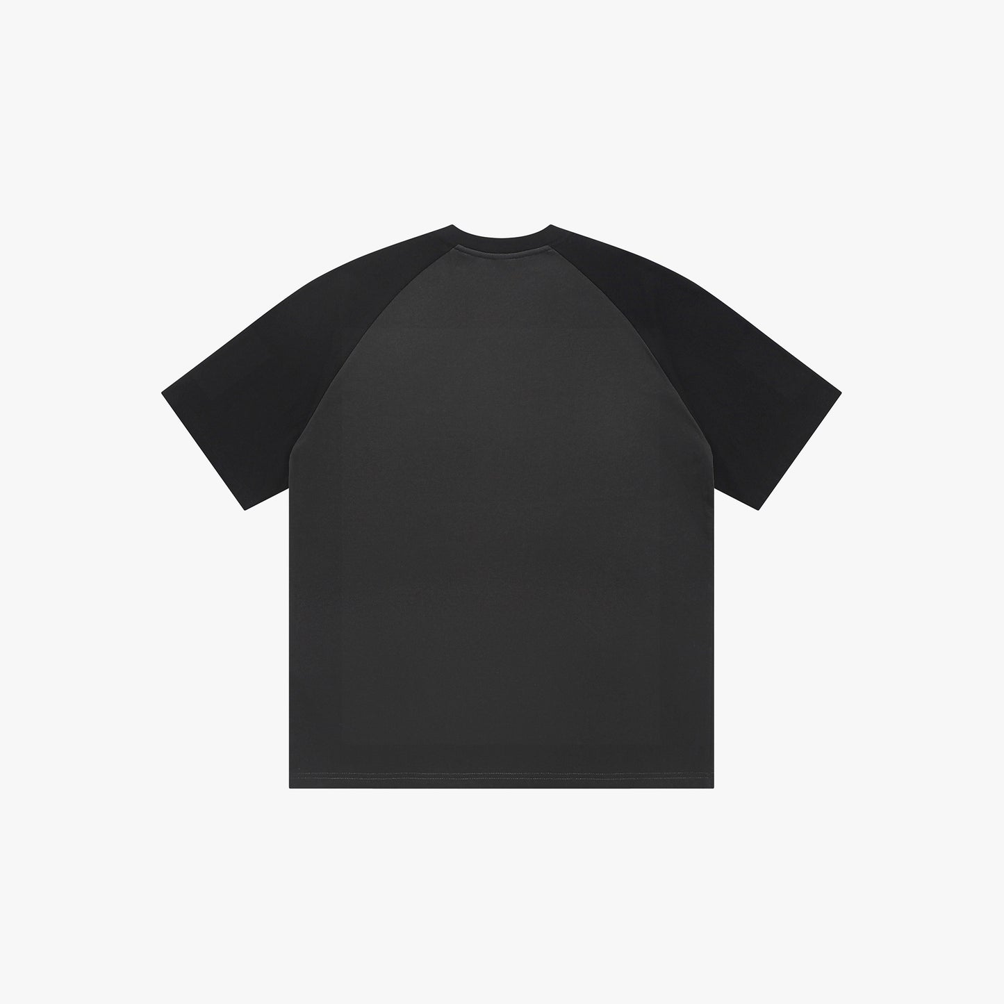 YAHSHUA HAMASHIACH Contrast Patchwork T-shirt Dark Grey + Black (Back)
