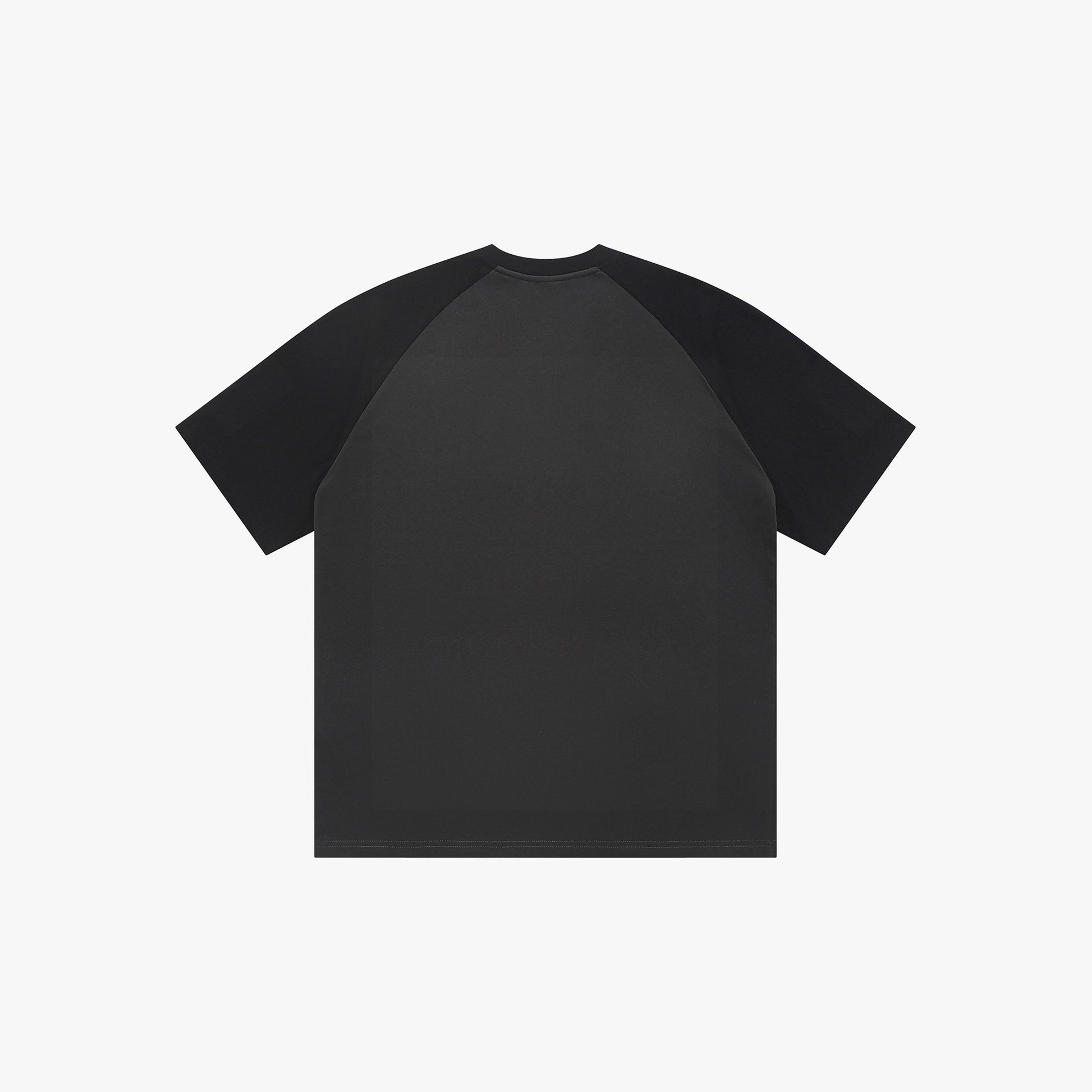 YAHSHUA HAMASHIACH Contrast Patchwork T-shirt Dark Grey + Black (Back)
