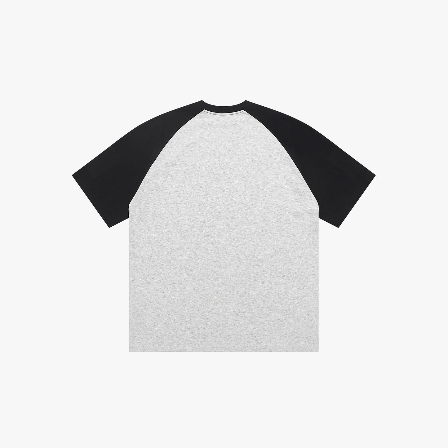YAHSHUA HAMASHIACH Contrast Patchwork T-shirt Light Grey + Black (Back)
