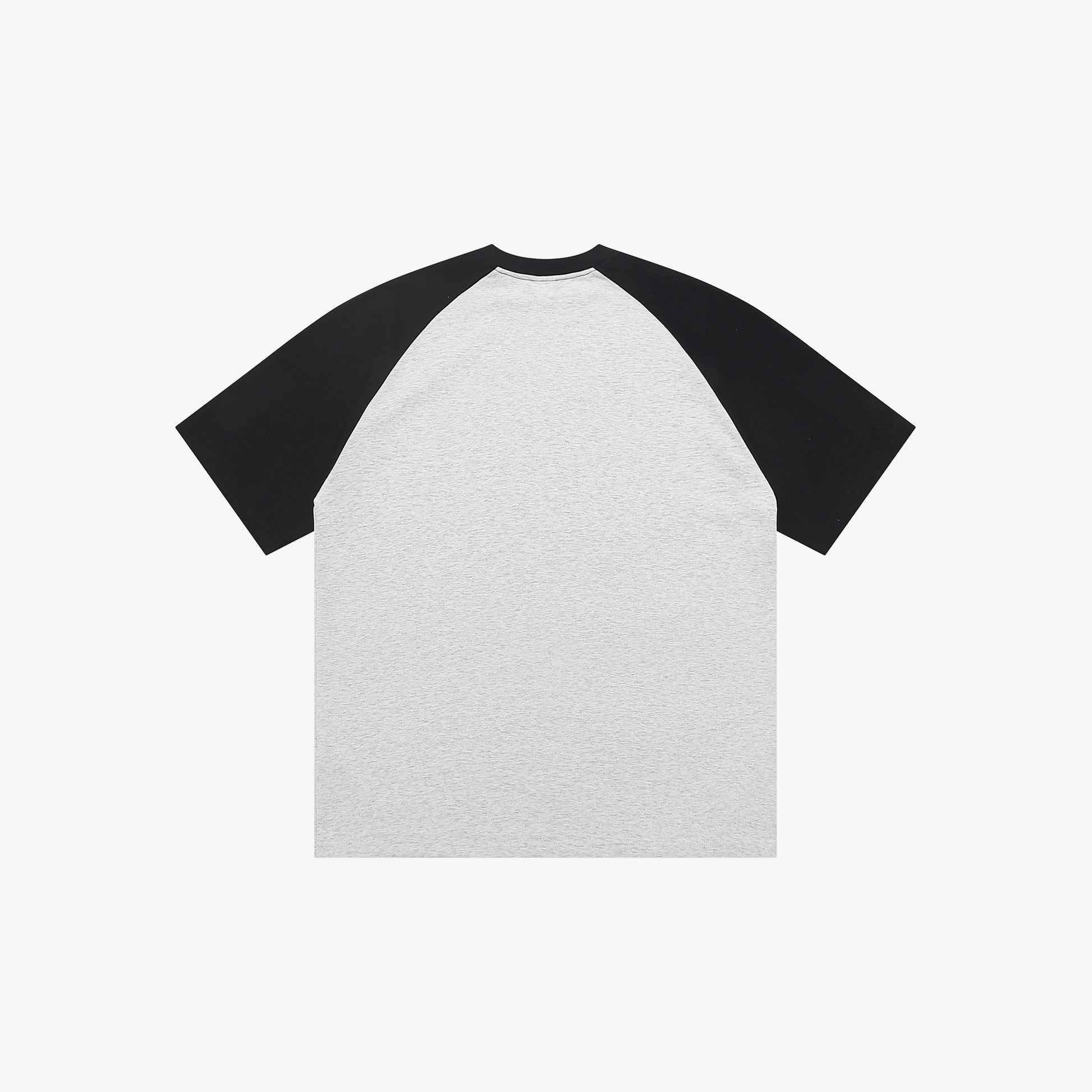 YAHSHUA HAMASHIACH Contrast Patchwork T-shirt Light Grey + Black (Back)