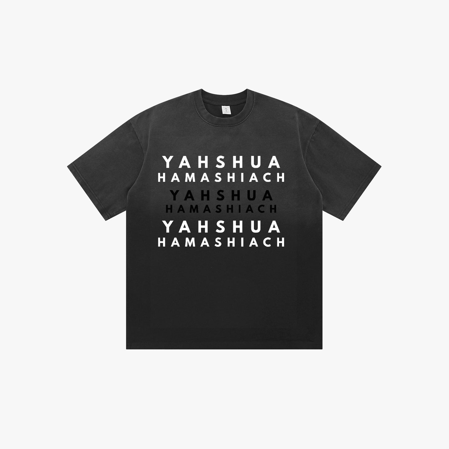 YAHSHUA HAMASHIACH "Echo" Two-Tone Gradient T-shirt Dark Gray - Front
