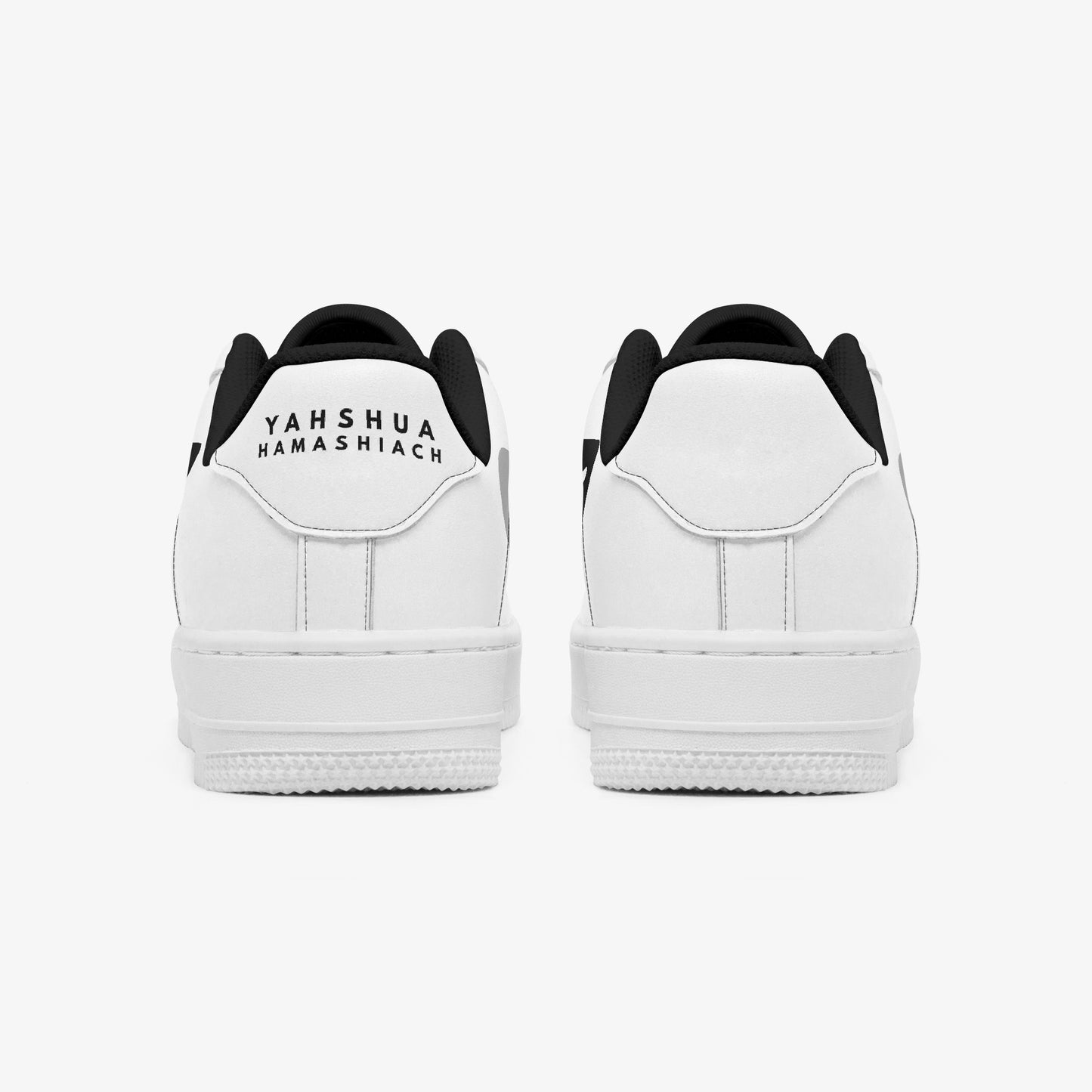 YAHSHUA HAMASHIACH "Immutable Bond" White Low-Top Leather Sports Sneakers Back