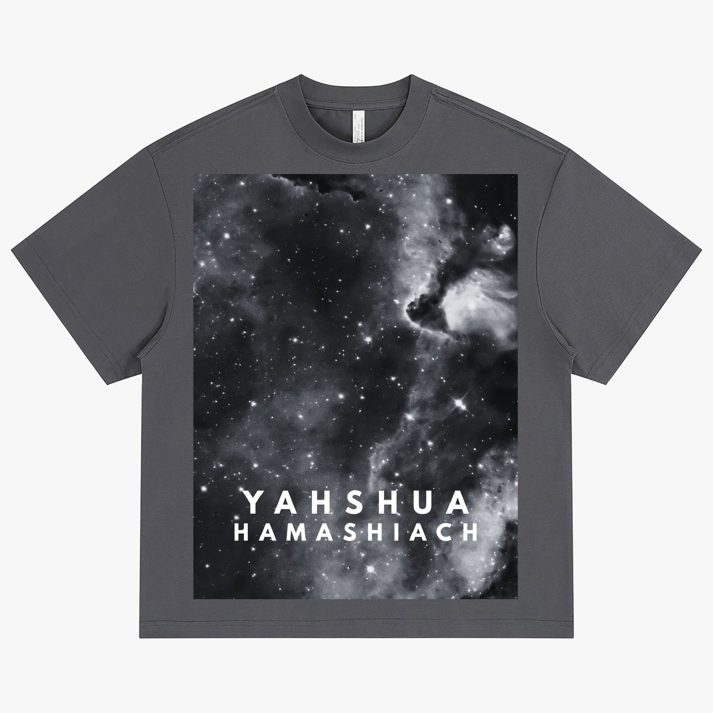 YAHSHUA HAMASHIACH "Scion" Crew-Neck Oversize T-shirt Grey Front